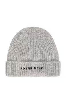 ANINE BING Elia Beanie in Light Heather Grey from Revolve.com | Revolve Clothing (Global)