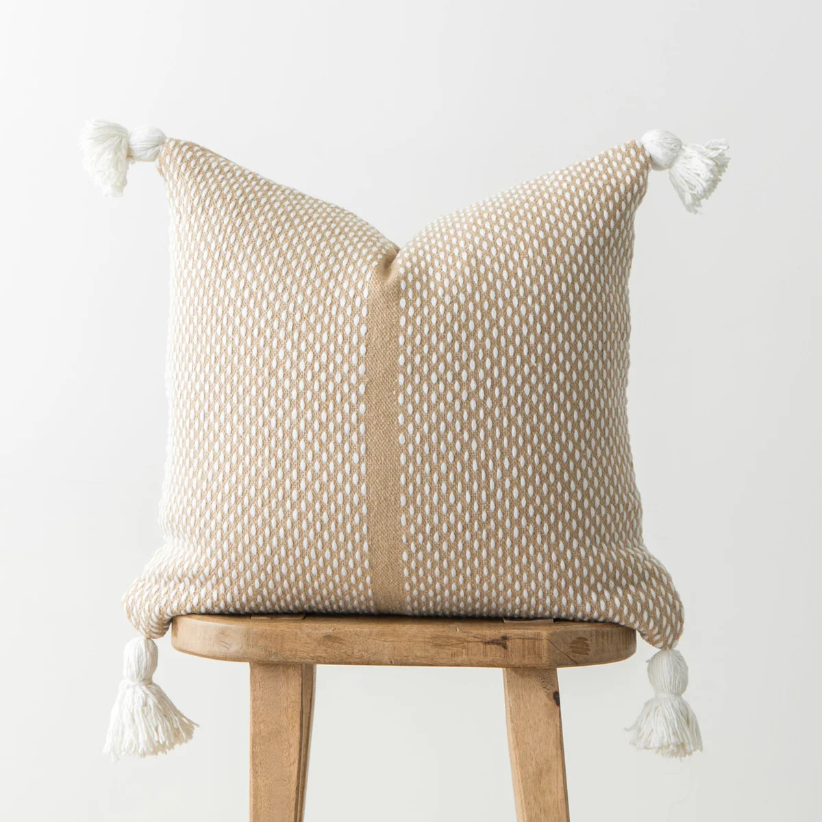 Kala in Tan - 22" Moroccan Pillow Cover | Woven Nook