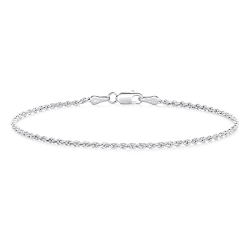 BRIJEWNES Rope Chain Silver Bracelets for Men,Solid 925 Sterling Silver Clasp Silver Chain Mens Bracelet 2.5mm Chain Bracelet for Mens Jewelry Gifts Silver Bracelets for Men 8.5 Inches | Amazon (US)