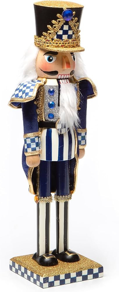 MACKENZIE-CHILDS Decorative Nutcracker Figurine, Wooden Nutcracker Christmas Home Decor, Royal | Amazon (US)