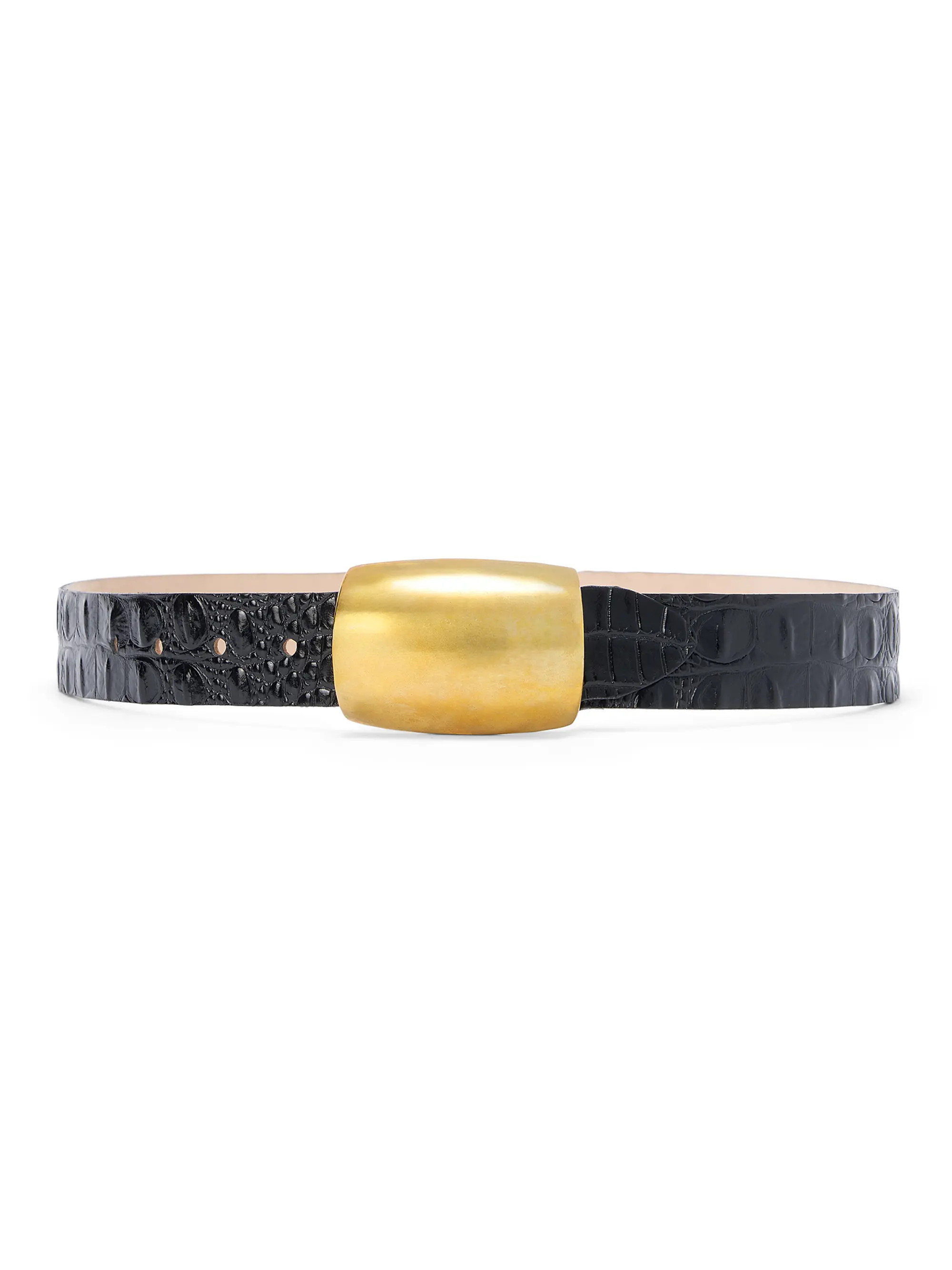 L'AGENCE Milou Croc-Embossed Leather Belt | Saks Fifth Avenue | Saks Fifth Avenue