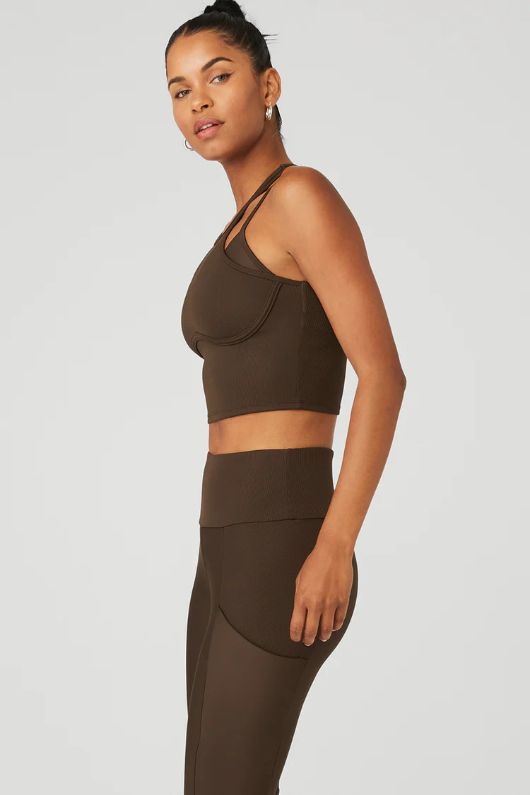 Ribbed Airlift Enchanted Bra Tank | Alo Yoga (US)