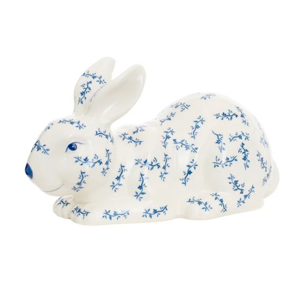 Blue & White Laying Porcelain Bunny | Waiting On Martha