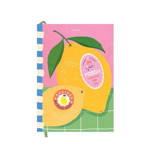 Papier Recipe Journal - Lemon, 153mm x 215mm, Hardback | Preserve Family Traditions | Silk Finish | Well Organised and Durable | Space for Ratings, Cooking Hints & Tips | Amazon (US)