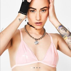 DollsKill CurrentMood Sweet Fire Signalz Vinyl bra | Poshmark