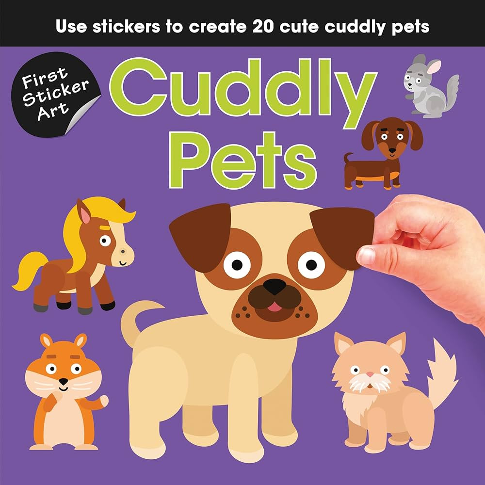 First Sticker Art: Cuddly Pets: Color By Stickers for Kids, Make 20 Animal Pictures! (Independent... | Amazon (US)