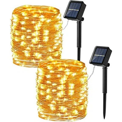 2 Pack Solar String Lights, Total 132FT 400 LED Outdoor Solar Fairy Lights, 8 Modes Solar Twinkle Lights, Waterproof Mini LED Solar String Lights For | Wayfair North America