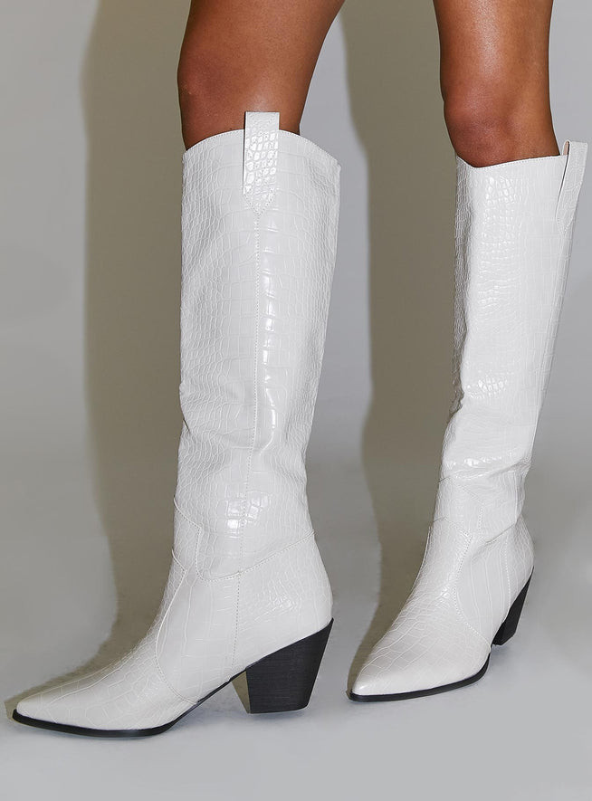 Riley Boots Ecru | Princess Polly US