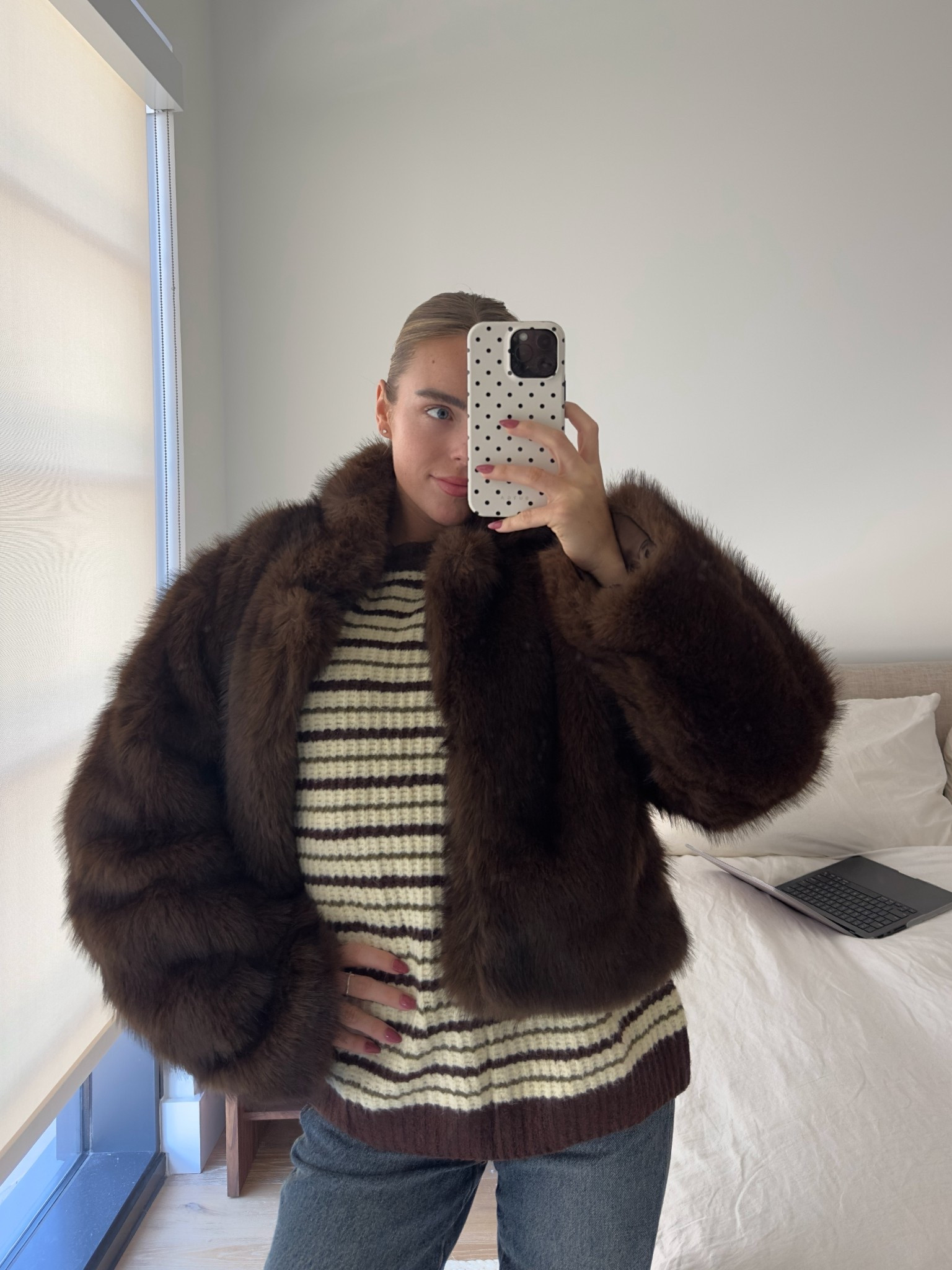 winter is more fun with cute clothes ☃️ #furcoat #stripedsweater

#LTKootd