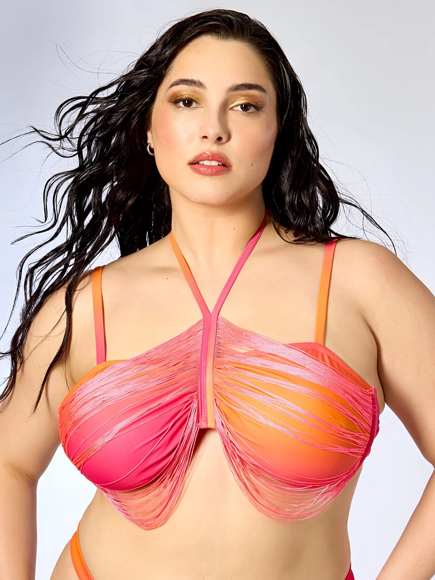 Hot Girl Summer by Megan Thee Stallion Women's Chicas Fringe Bikini Top, Sizes XS-XXL | Walmart (US)