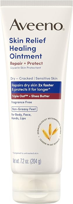 Aveeno Skin Relief Healing Ointment, Glycerin Skin Protectant with Triple Oat & Shea Butter to Re... | Amazon (US)