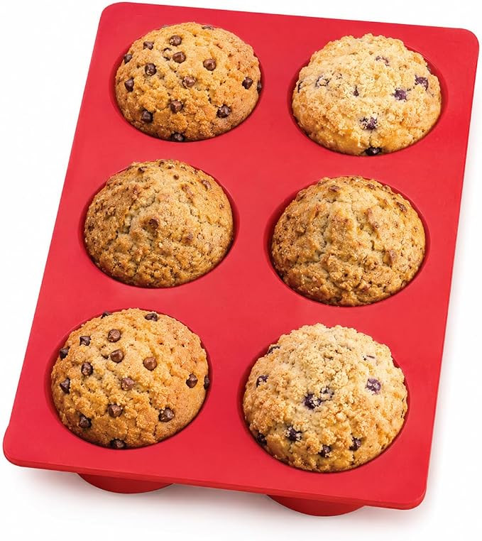 Mrs. Anderson's Baking Silicone 6-Cup Jumbo Muffin Pan, Non-Stick European-Grade Silicone | Amazon (US)