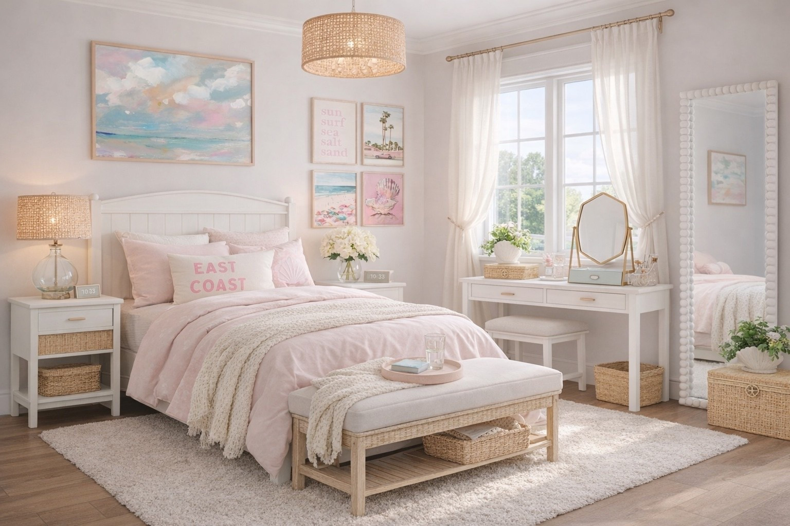 ✨ Preppy Coastal Room Decor 🐚🌊

Pottery Barn Teen • coastal bedroom decor • preppy room ideas • beachy home aesthetic • coastal grandmillennial style • rattan decor • pastel room decor • girly coastal aesthetic • seashell decor • wicker storage box • coastal throw pillow • beach wall art • hydrangea decor • glam vanity mirror • coastal nightstand • acrylic floral arrangement • bubbly mirror • glass table lamp • coastal gallery wall • preppy beach prints • nautical chic style • palm tree art • coastal home inspo

#LTKHome