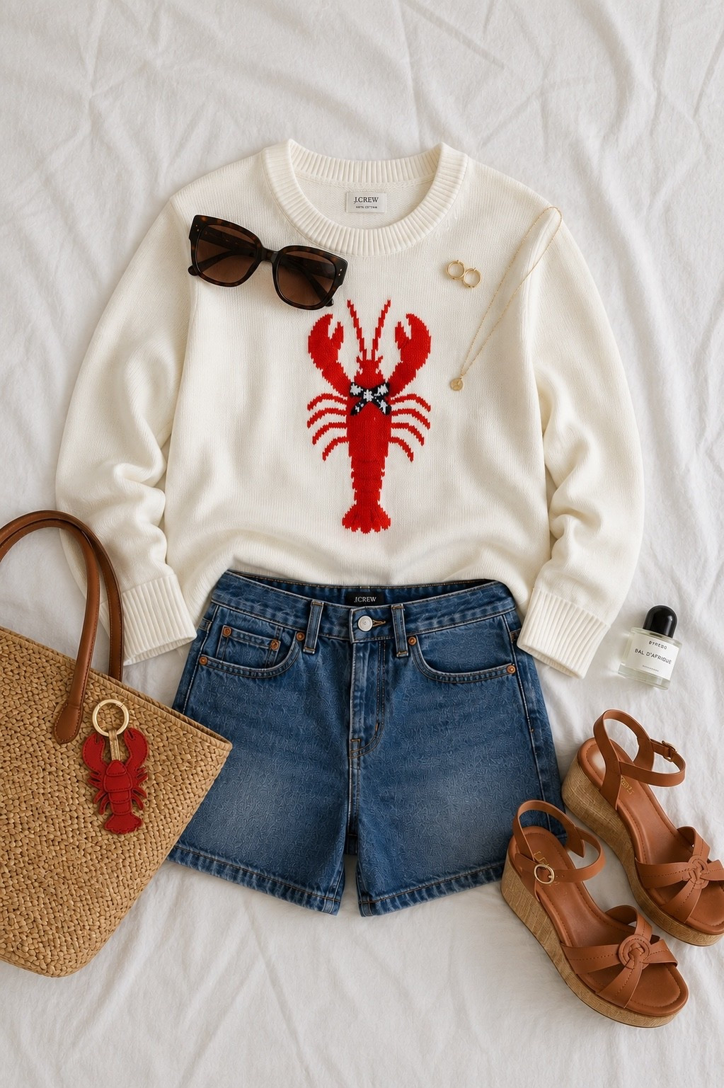 Beachy vibes: lobster graphic sweater and denim shorts

🦞

#LTKootd
