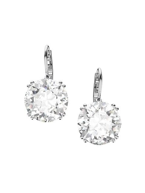 Millenia Rhodium-Plated Round-Cut Crystal Earrings | Saks Fifth Avenue