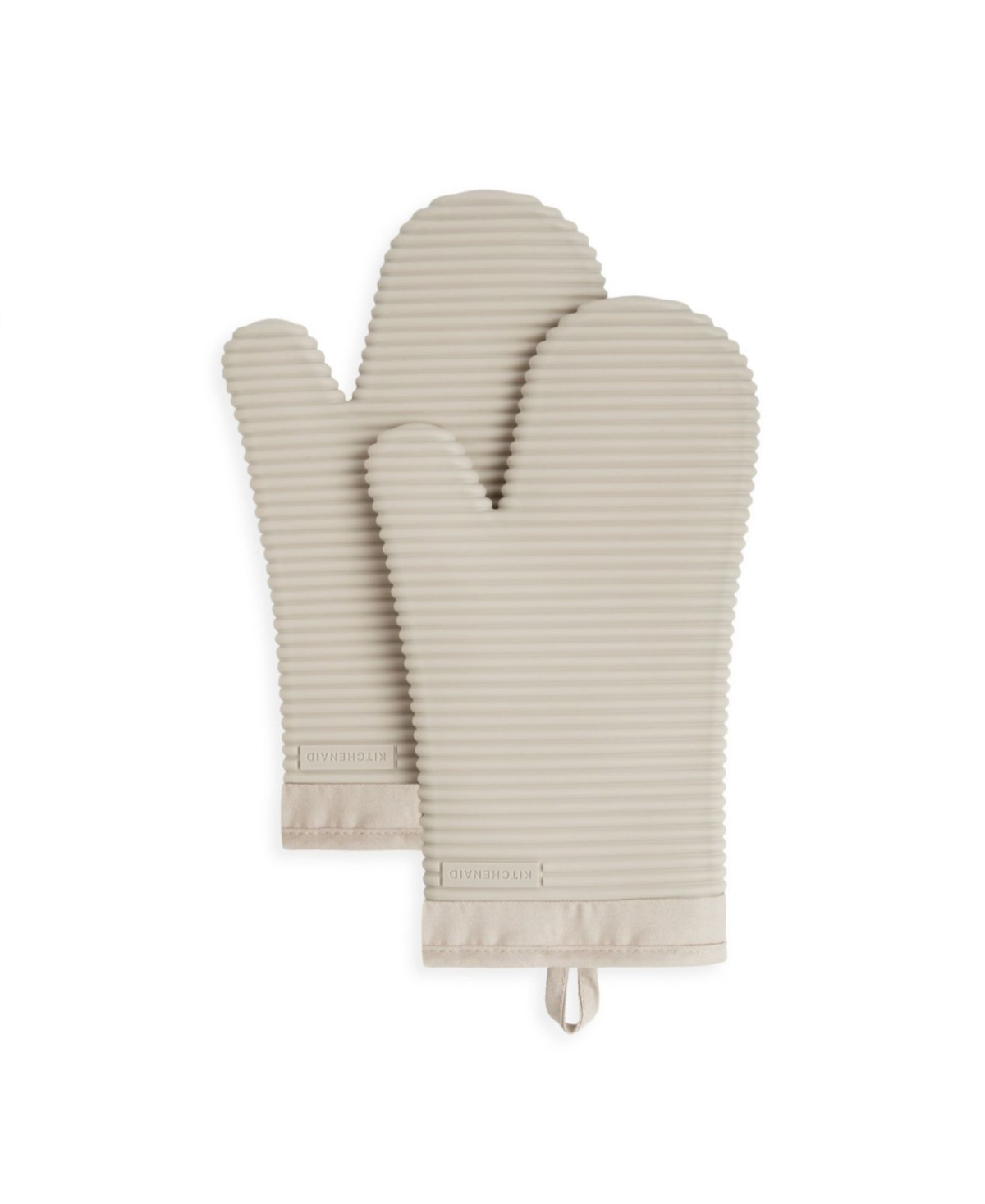 KitchenAid Ribbed Soft Silicone 2-Pc. Oven Mitt Set - Milkshake | Macy's