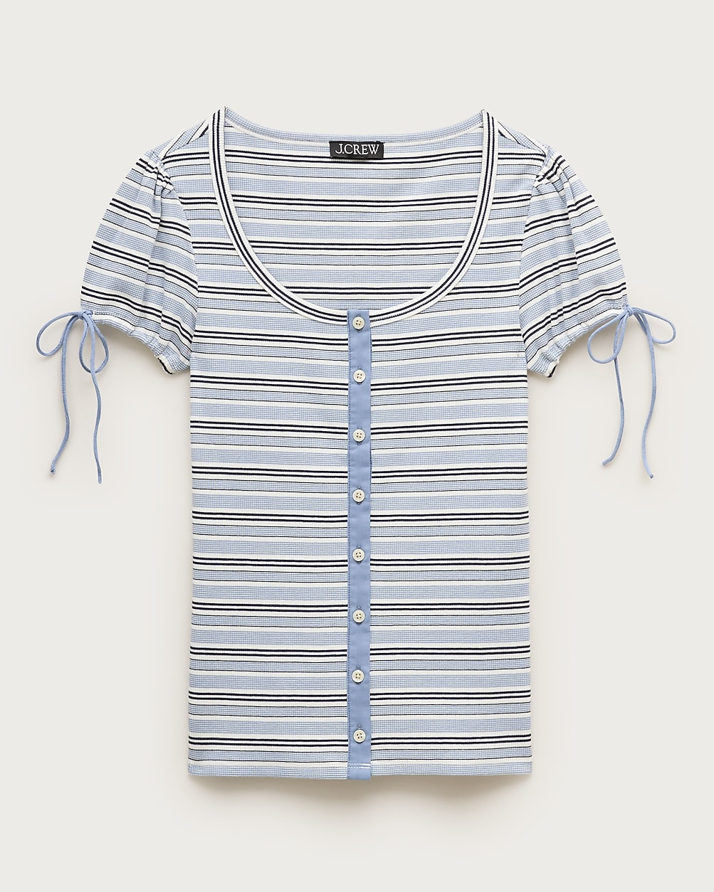 Perfect rib button-up shirt with satin trim in stripe | J. Crew US