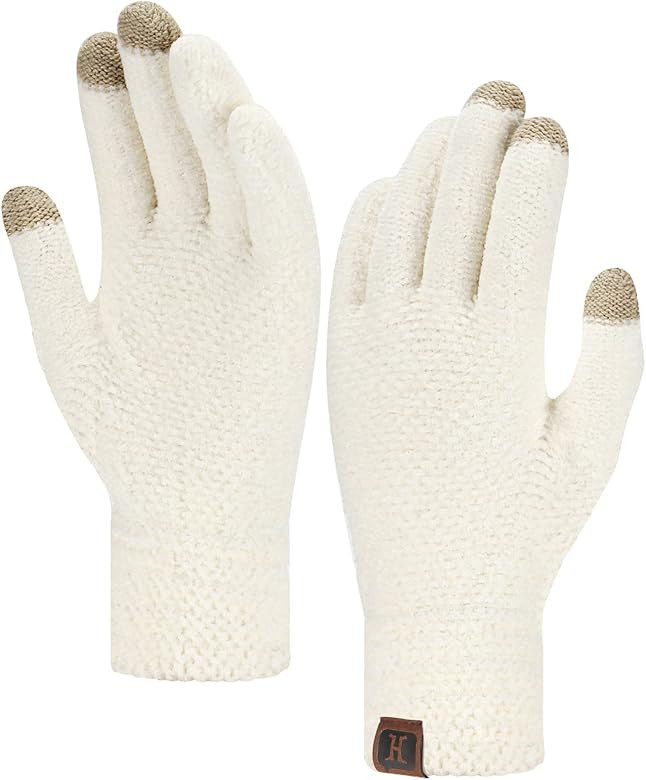 FZ FANTASTIC ZONE Womens Winter Touchscreen Gloves for Cold Weather, Chenille Warm Knit Gloves | Amazon (US)