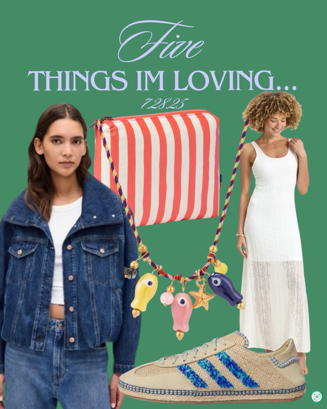 7.28.25
5 things I’m loving…

🩵a denim bomber on sale. 
👏🏻best $5 i’ve spent
🪸this necklace is a steal
🪩a dress so good and so well priced you get both colors
👟these with the linen are so good

#LTKSeasonal #LTKOver40 #LTKShoeCrush