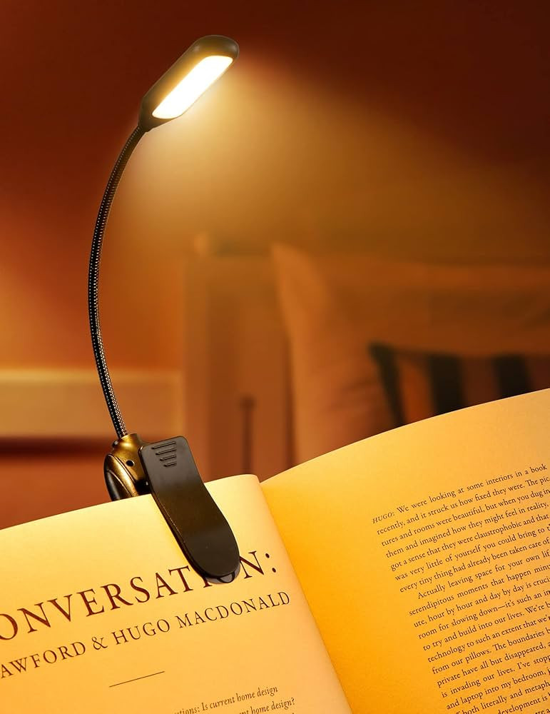 Book Lights for Reading at Night in Bed, 80 Hours Runtime LED Book Light Rechargeable, 3 Brightne... | Amazon (US)