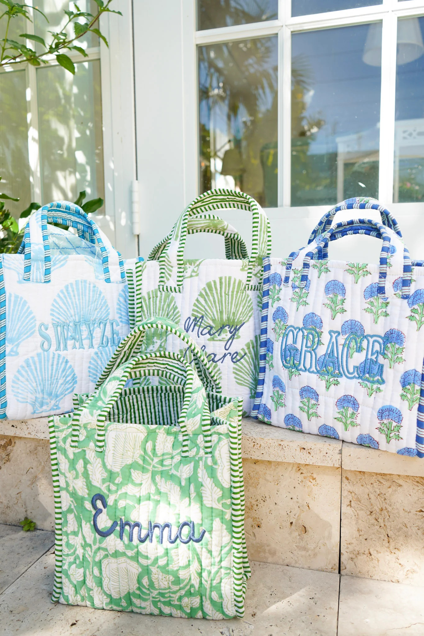 Quilted Block-Print Mini Tote Bag | KenzKustomz