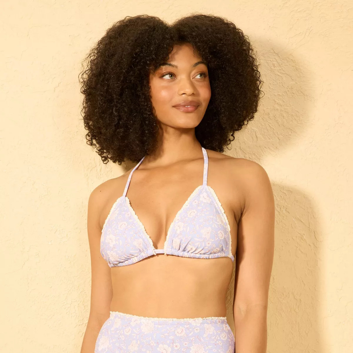 Women's Ruffle Trim Paisley Print Triangle Bikini Top - Shade & Shore™ | Target