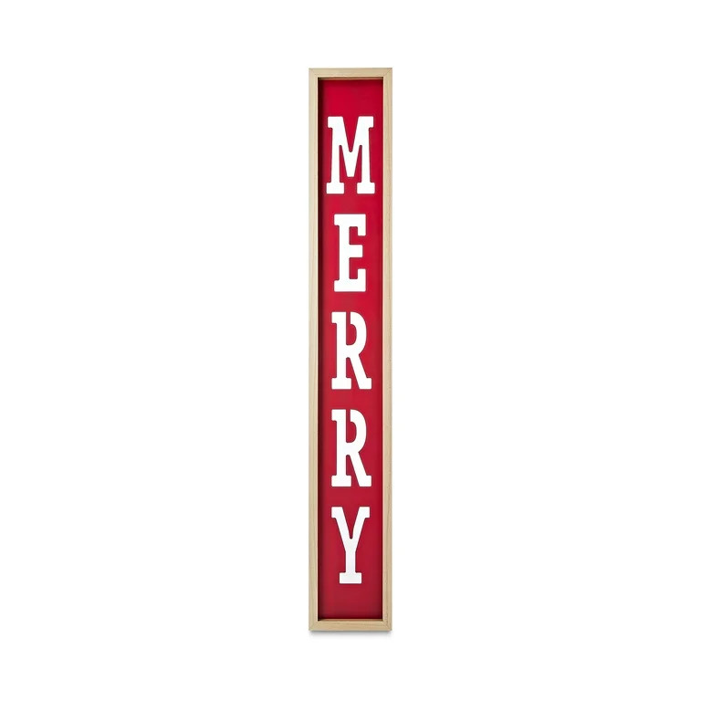 Red Merry Christmas Hanging Sign, 60 in, by Holiday Time - Walmart.com | Walmart (US)