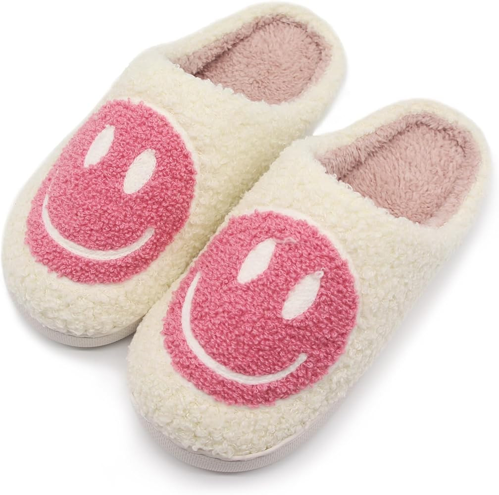 Happy Face Kids Slippers: Plush Non-Slip House Slippers For Girls & Boys & Little Big Toddler Uni... | Amazon (US)