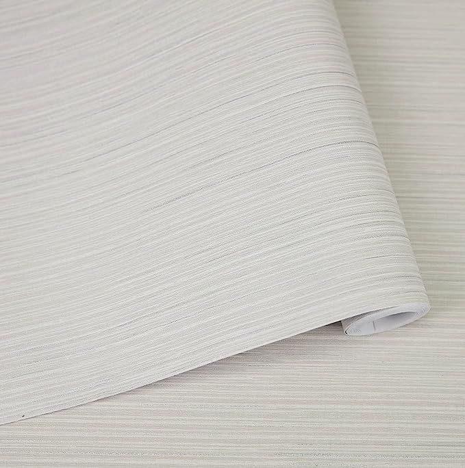 11.81”×118 Faux Grasscloth Wallpaper Beige Peel and Stick Wallpaper Textured Wallpaper Self-Ad... | Amazon (US)