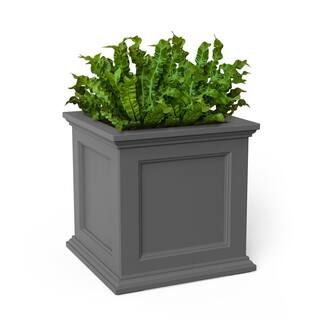 Mayne Fairfield 20 in. Square Self-Watering Graphite Grey Polyethylene Planter 5825-GRG - The Hom... | The Home Depot