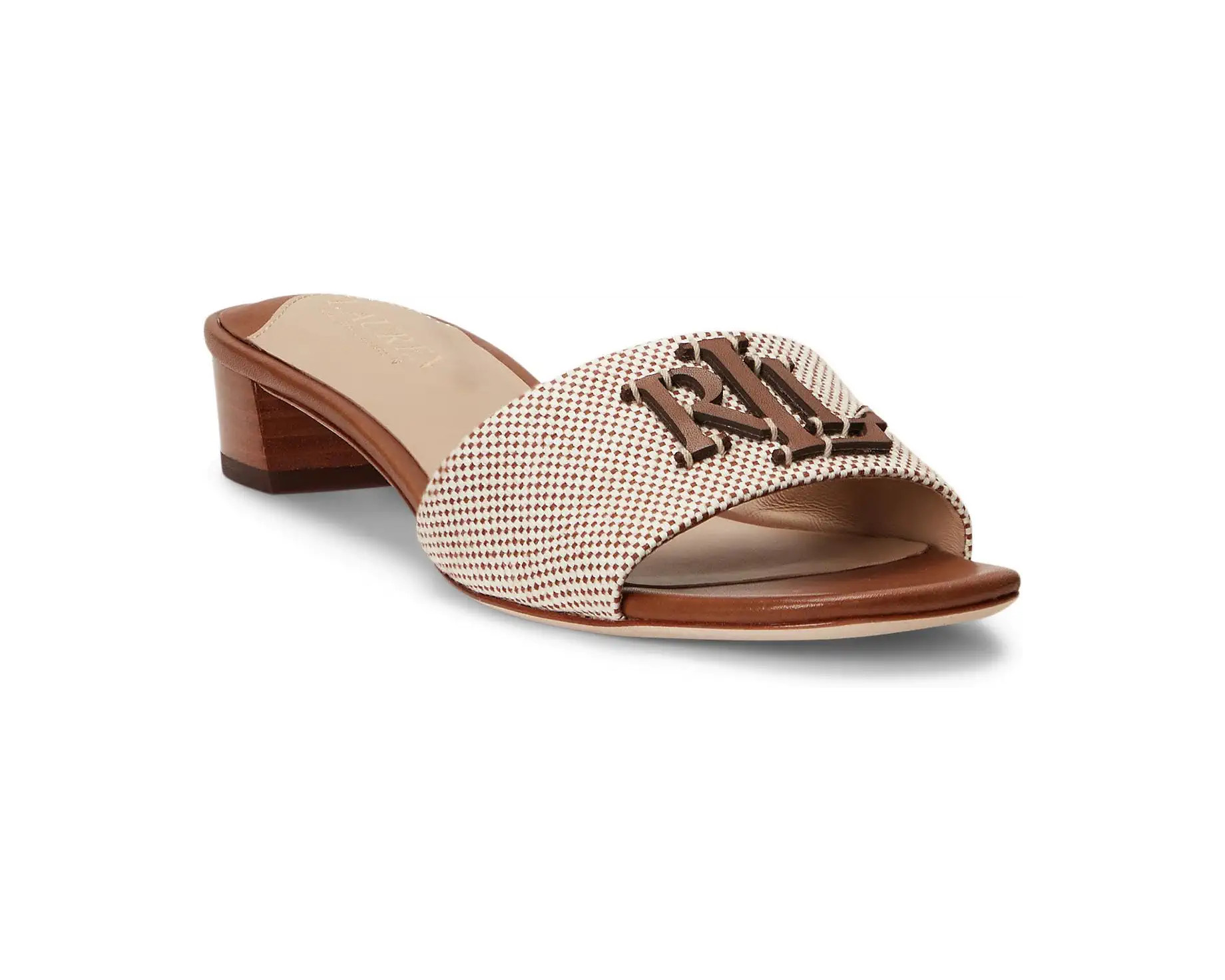 LAUREN Ralph Lauren Fay Canvas & Leather Sandal | Zappos