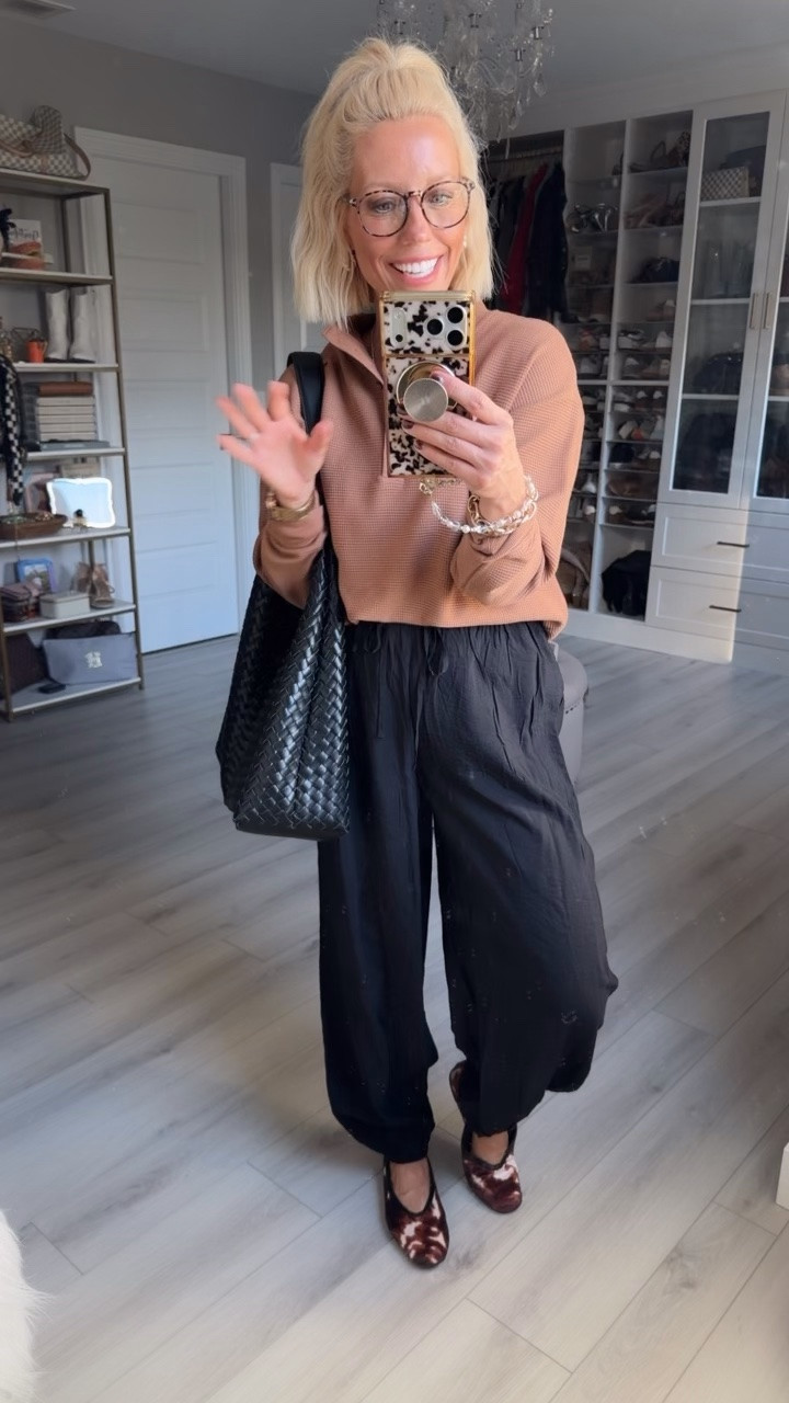 Grab this outfit on sale!!! @Walmart 
⬇️⬇️⬇️
Top small
Pants small
Shoes run a tad small - could size up 1/2 size