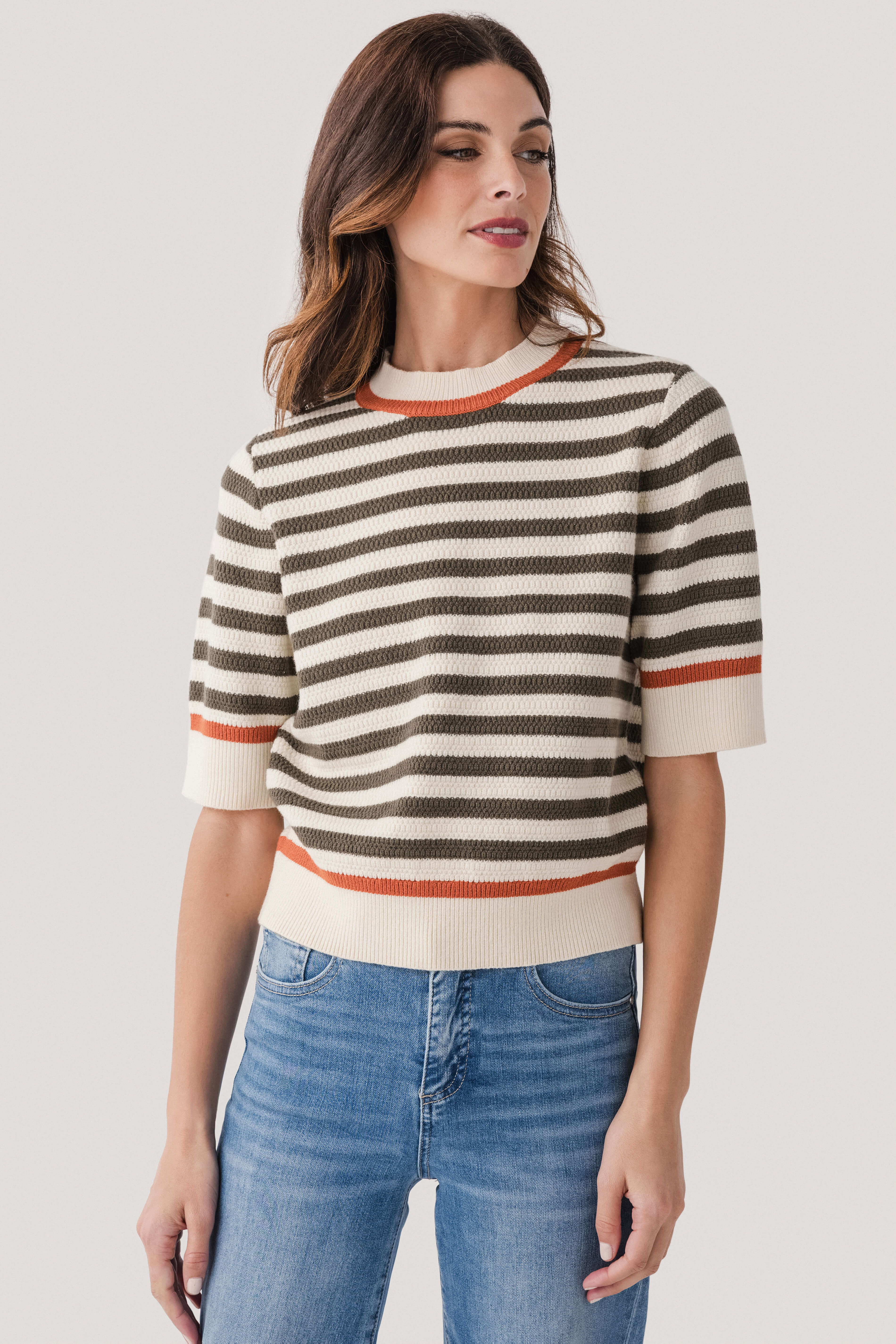 THML Stripe S/S Sweater Top | Social Threads