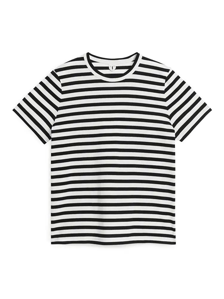 Short-Sleeve T-Shirt - Black/White - ARKET GB | ARKET (US&UK)