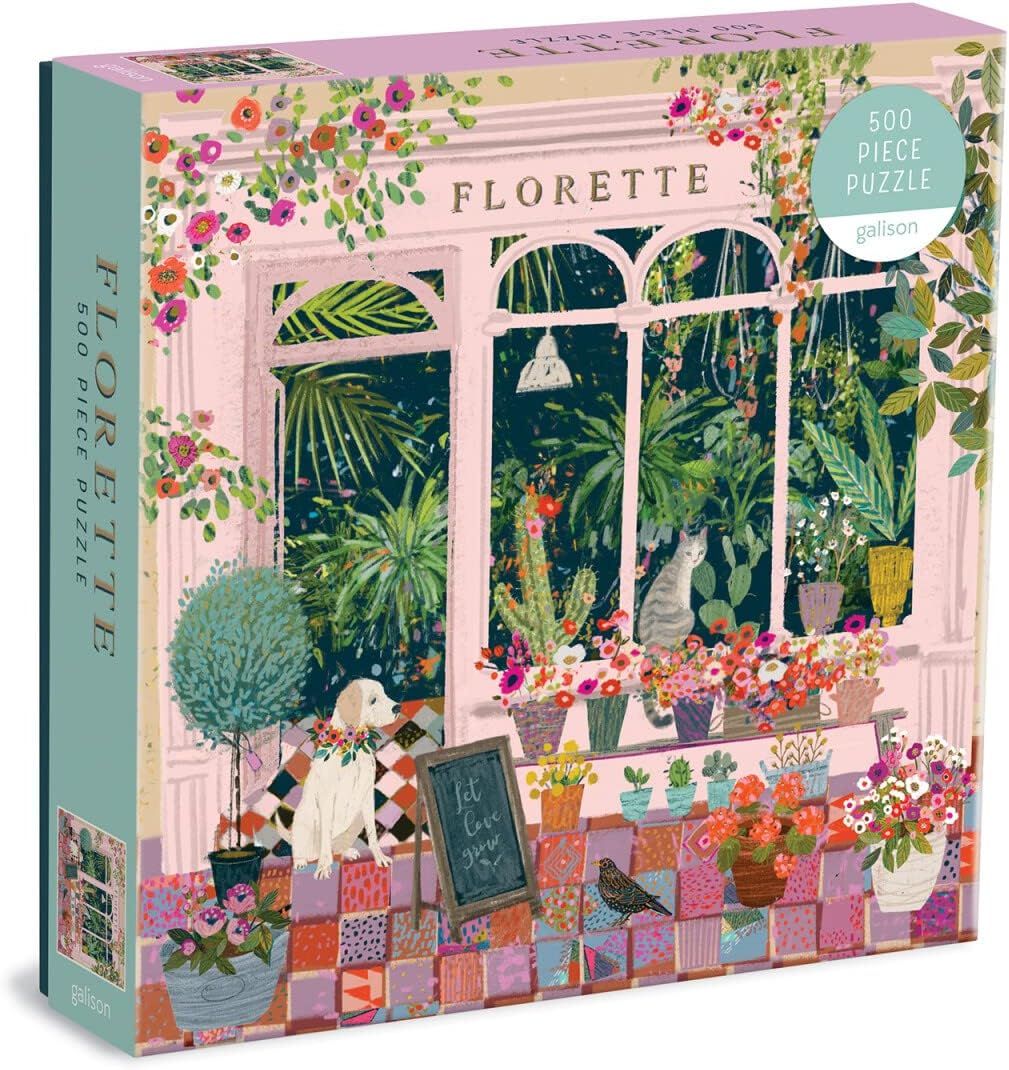 Galison Florette Puzzle, 500 Pieces, 20” x 20” – Floral Jigsaw Puzzle with a Beautiful Illu... | Amazon (US)