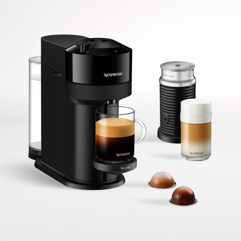 Nespresso by Breville Gloss Black Limited Edition Vertuo Next Aeroccino Bundle + Reviews | Crate ... | Crate & Barrel