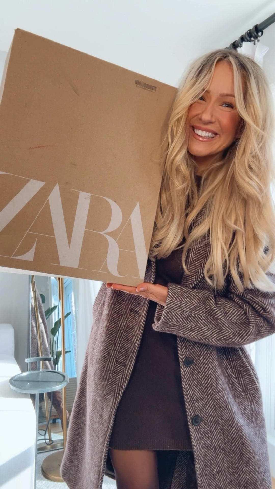 Zara fall outfits 🍂 Sizing info ⬇️:
-Brushed jacquard cardigan: medium
-Dark brown wide leg jeans: size 6
-Black turtleneck: medium
-Burgundy midi skirt: medium
-Winter white midi dress: medium
-Camel ruffle sleeve sweater: medium
-Plaid slip skirt: medium 

