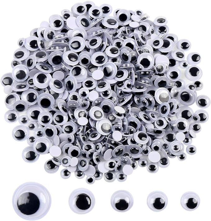 DECORA 500 Pieces 6mm -12mm Black Wiggle Googly Eyes with Self-Adhesive Backs for DIY Crafts Doll... | Amazon (US)