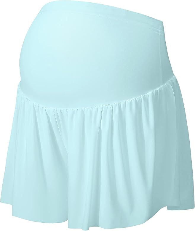 EXARUS Maternity Flowy Shorts Athletic Running Butterfly Workout Active Pregnancy 2 in 1 Over The... | Amazon (US)