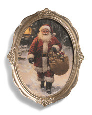 11x14 Santa With Bunch Gifts Oval Wall Art | Holiday Decor | Marshalls | Marshalls
