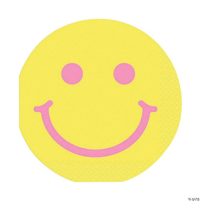 Groovy Smile Face Round Beverage Napkins - 16 Pc. | Oriental Trading Company