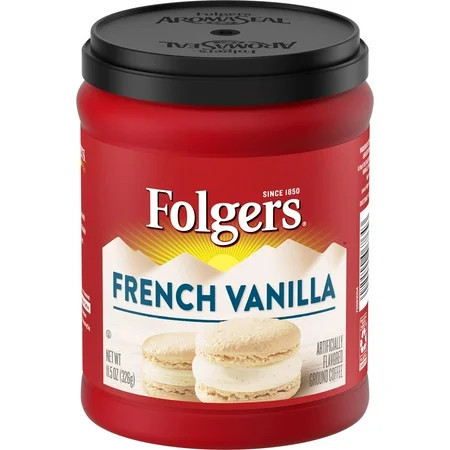 Folgers French Artificially Vanilla Flavored Ground Coffee, Medium Roast, 11.5-ounce Canister | Walmart (US)