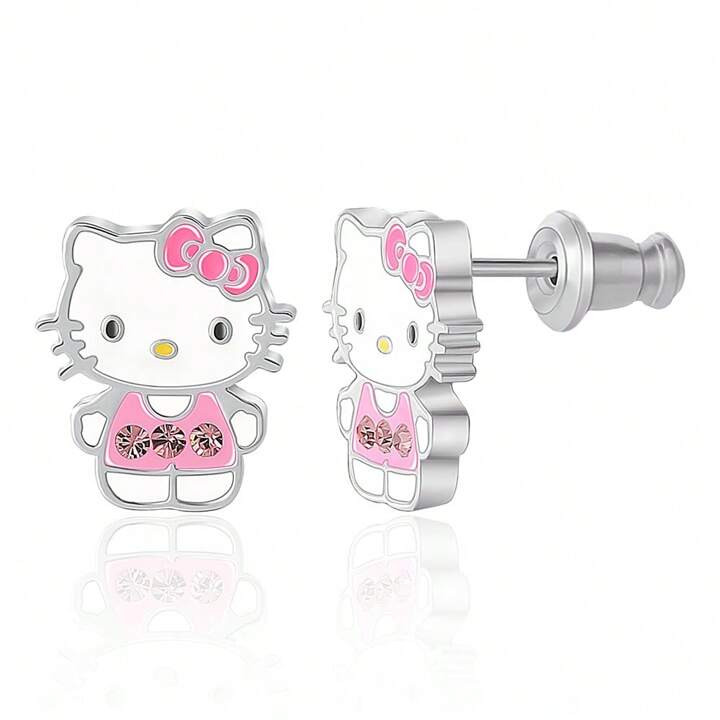 1 Paar Hello Kitty Ohrringe für Damen mit Diamanten | SHEIN