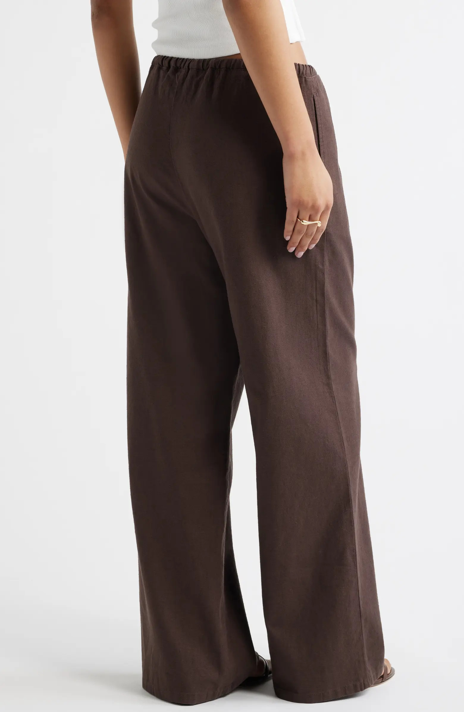 Linen Blend Wide Leg Pants | Nordstrom
