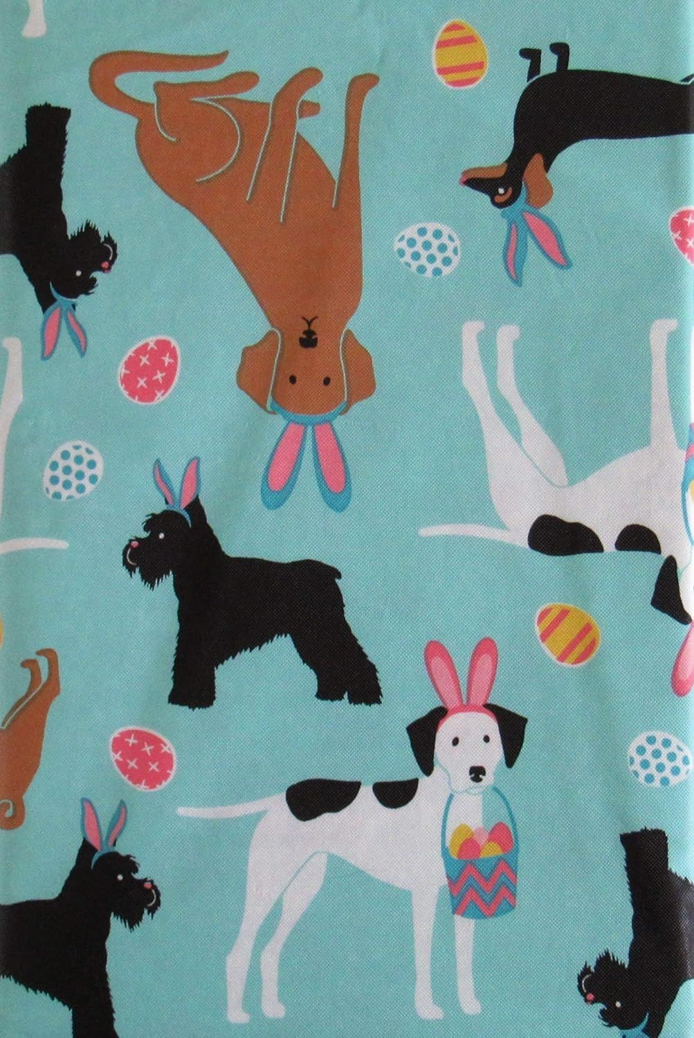 Dogs in Bunny Ears Celebrating Easter Vinyl Flannel Back Tablecloth (52" x 52" Square) | Amazon (US)