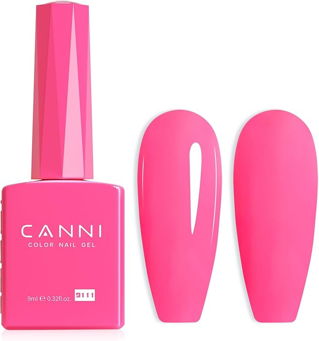 CANNI Pink Gel Nail Polish, 1Pcs Hot Pink Gel Polish Pastel Neon Bright Pink Purple Color High Gl... | Amazon (US)