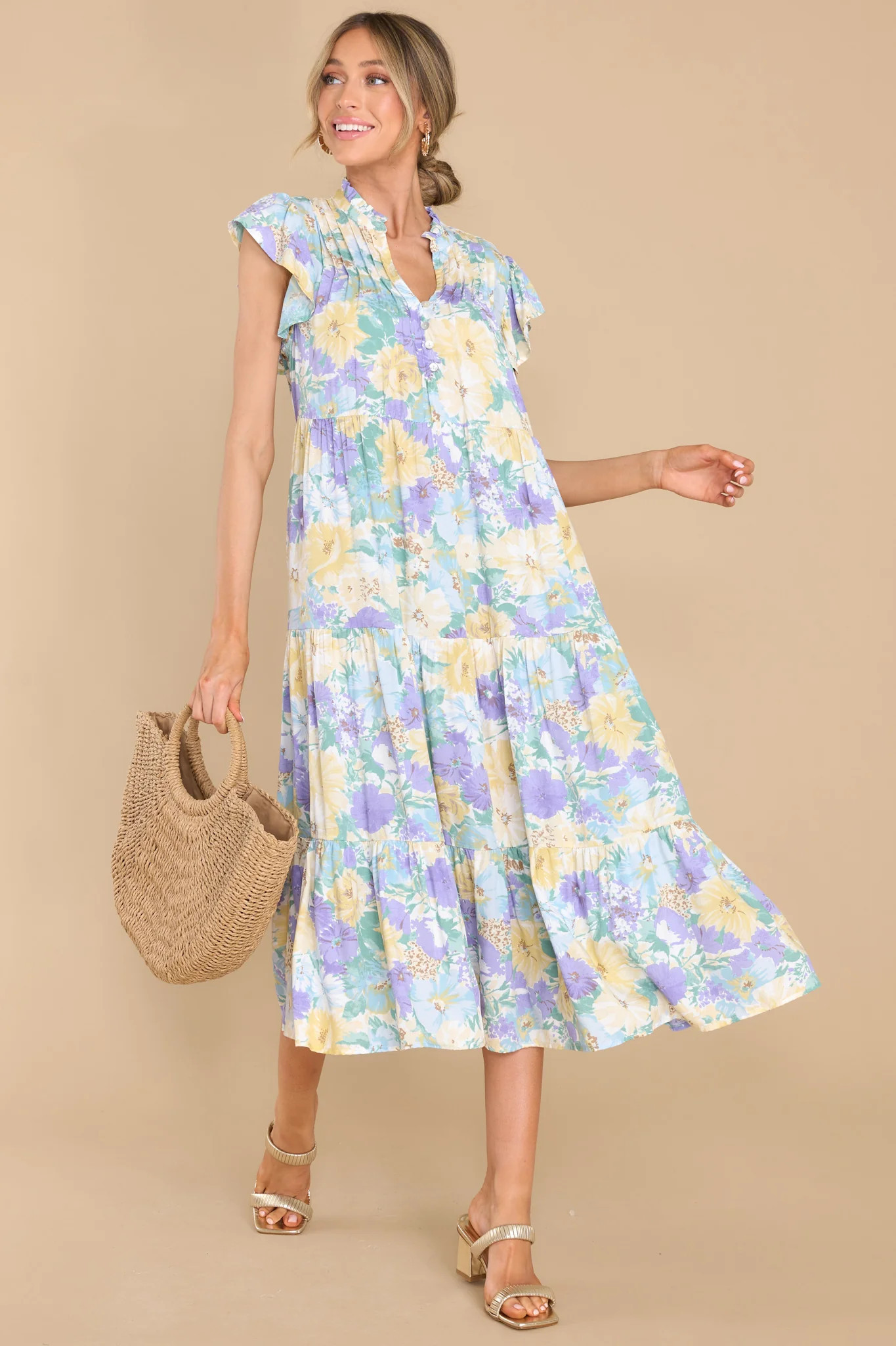 Casually Mine Blue Floral Dress | Red Dress 