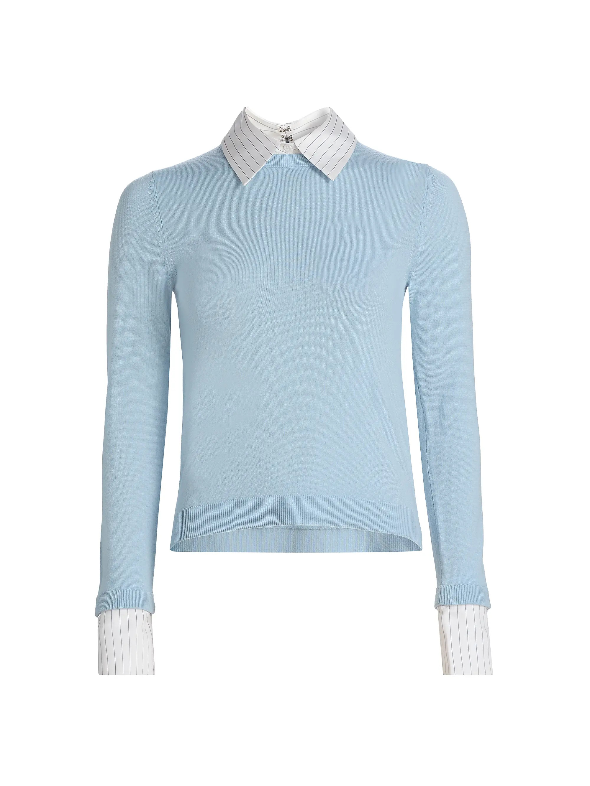 ALICE + OLIVIA Porla Stretch Wool Collared Sweater | Saks Fifth Avenue | Saks Fifth Avenue