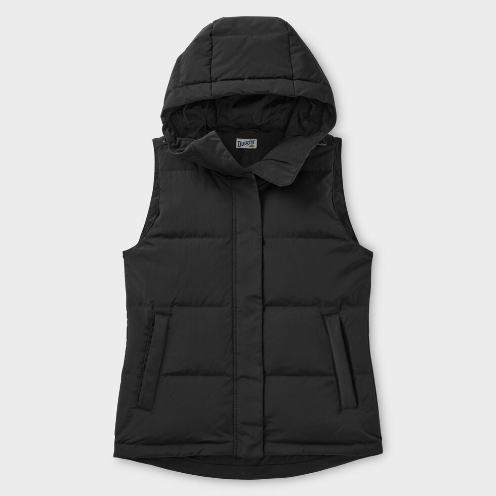 Women's Ruffer Puffer Hooded Down Vest | Duluth Trading Co.