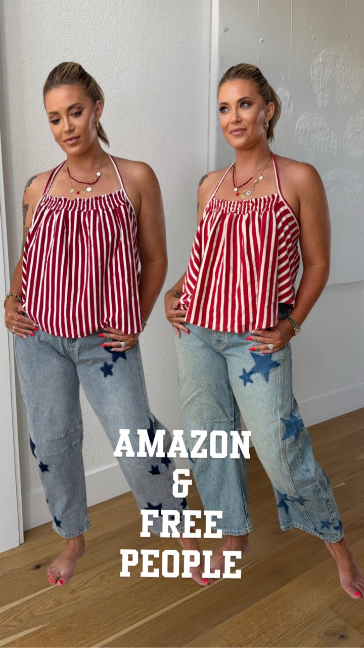 4th of July outfit! Free People inspired.

#LTKootd #LTKOver40 #LTKMidsize